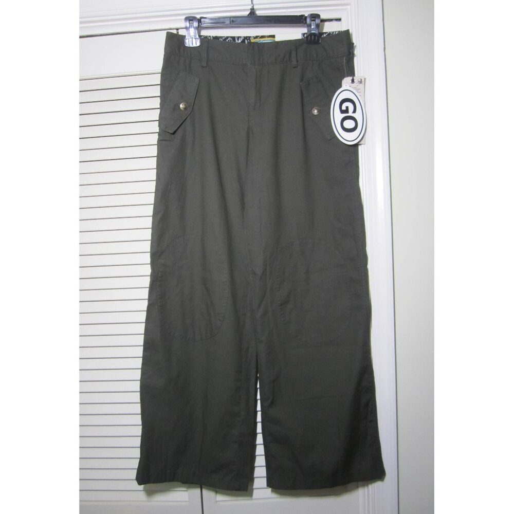 LIBERTINE for Target Skull Button Pants Olive Green Cotton Wide Leg NWT S/M